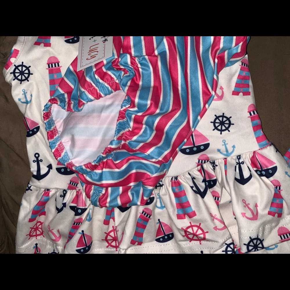 Let’s Set Sail Girls Short Set - Picture 3 of 8